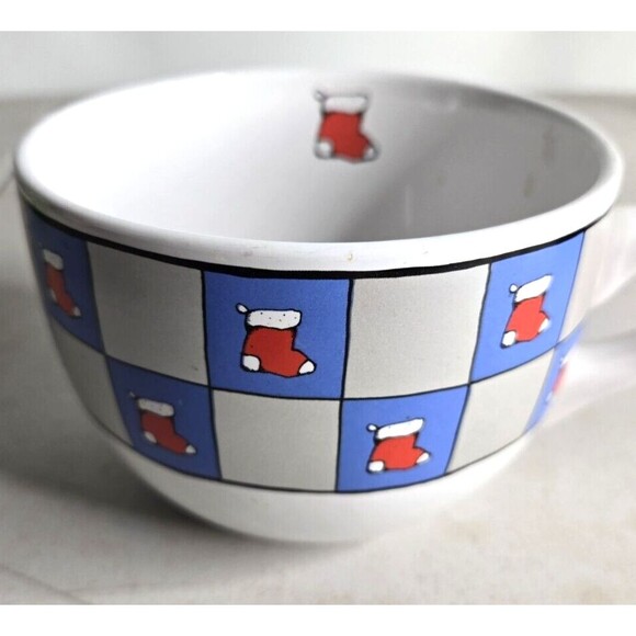 Christmas Soup/Snack Bowl - Stockings Hung By The Chimney - Ursula Dodge - Picture 1 of 4